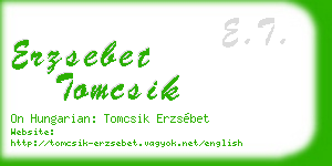 erzsebet tomcsik business card